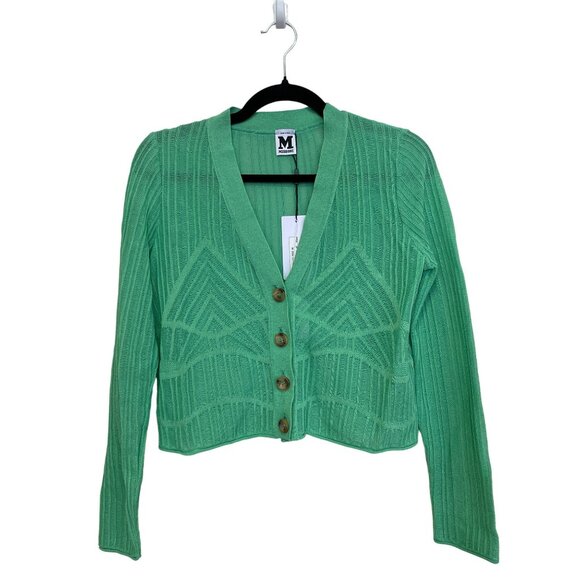 Missoni $310 Green Cropped Lightweight Cardigan Sz 40 US Small - Picture 1 of 5